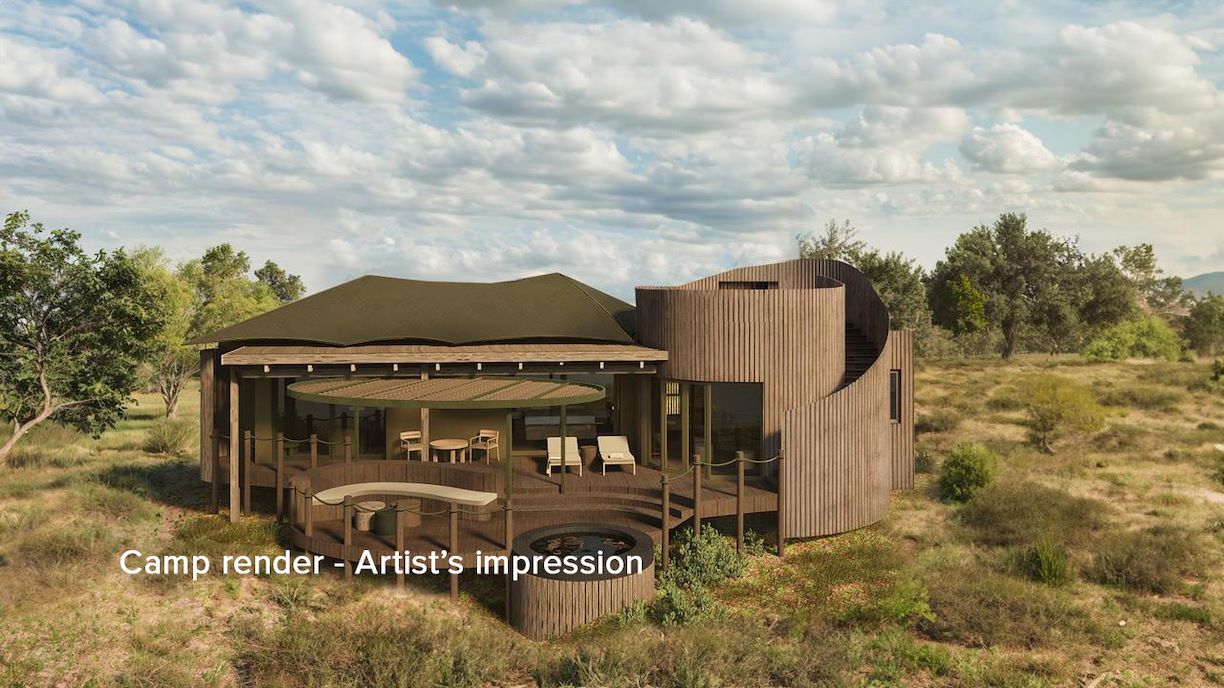 Artist’s render of a luxury suite at Wilderness Magashi Peninsula in Rwanda’s Akagera National Park.