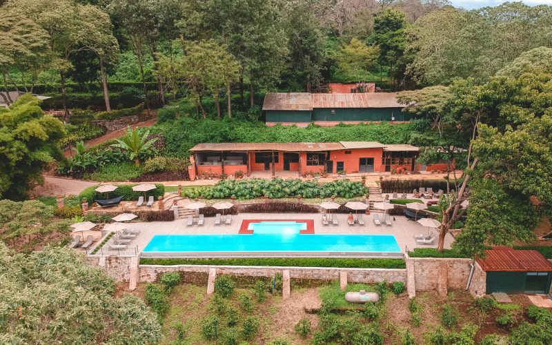 Aerial view of the pool