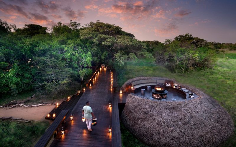 Phinda Forest Lodge view of firepit