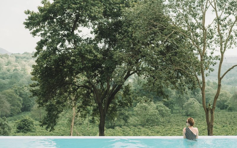 Taking in the views from the pool