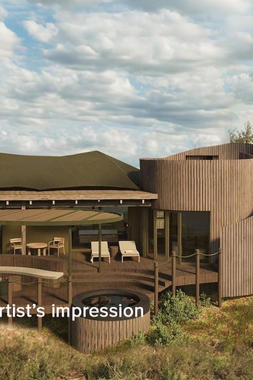 magashi_peninsula_standard-unit-front-view (1) Artist’s render of a luxury suite at Wilderness Magashi Peninsula in Rwanda’s Akagera National Park.