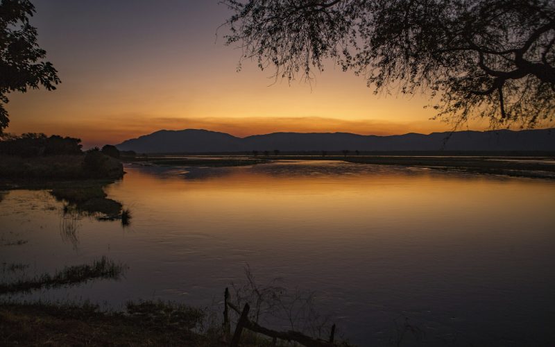 Sunset over Zambezi RIver, Mana Pools, Zimbabwe